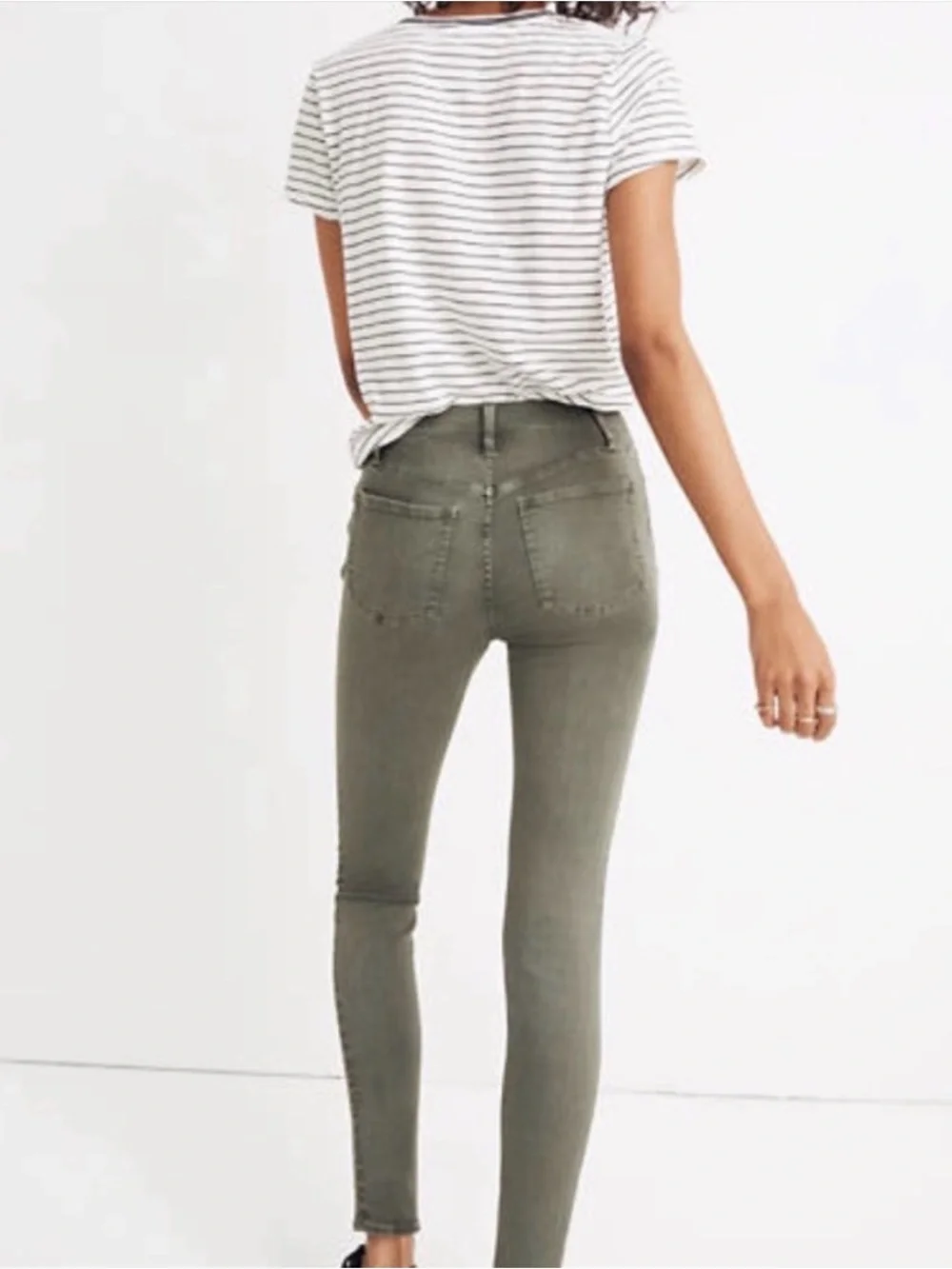 Madewell 9” High Rise Skinny Green Sz 27P